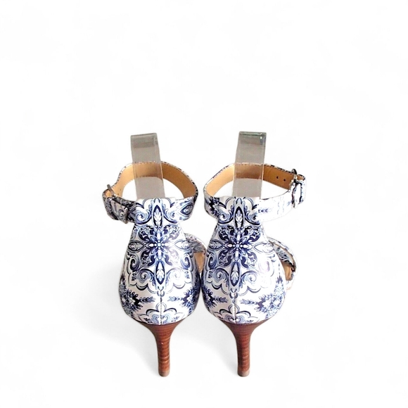 Talbots Trulli Blue & White Leather Strappy Heel Sandal – Size 9.5M – NWT - Picture 6 of 8